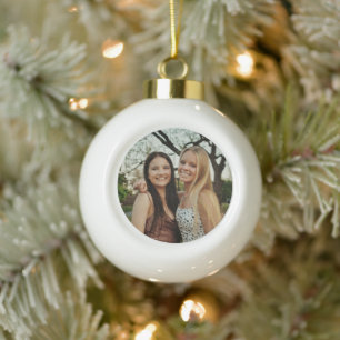 Add Your Own Custom Photo Ceramic Ball Christmas Ornament
