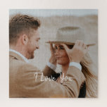 Add Your Own Custom Photo   Jigsaw Puzzle<br><div class="desc">Design features personal photo with the Calligraphy script "I Love You".  Easily customize photo and message of choice.  Perfect gift idea and keepsake for the newlyweds,  anniversary couple,  best friend and more.</div>