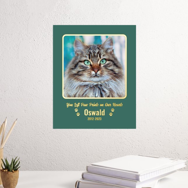 Add Your Own Custom Photo Pet Cat Memorial 8x10 Fo Foil Prints (In Situ (Desk 3))