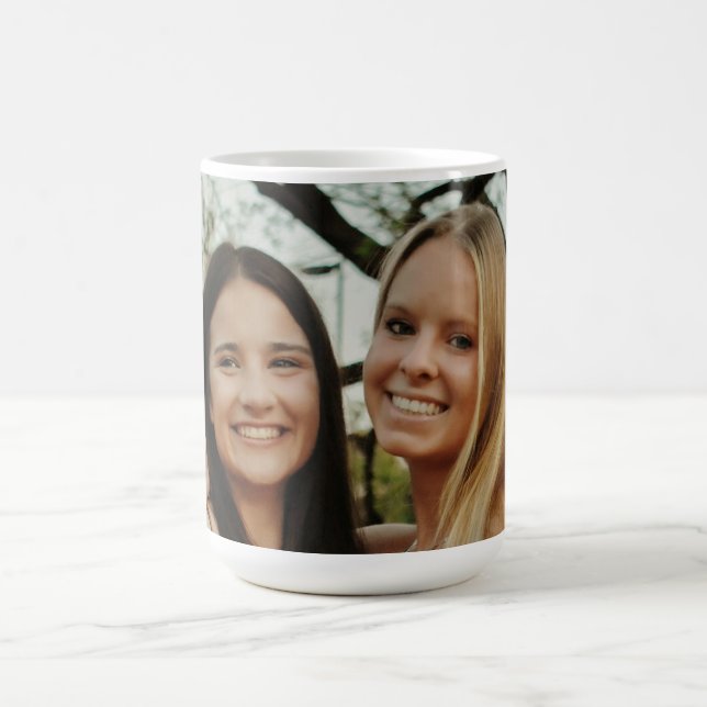 Add Your Own Custom Photo Sisters Besties Coffee Mug (Center)