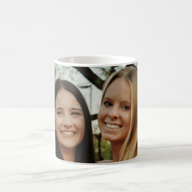 Add Your Own Custom Photo Sisters Besties Coffee Mug (Center)