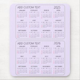 add your own custom text 2025 -2026 Calendar Mouse Pad