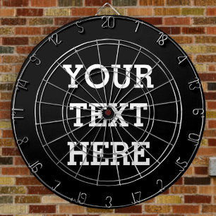 Add Your Own Custom Text Here Black and White Dartboard