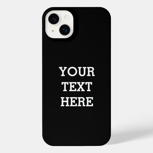 Add Your Own Custom Text Here Black and White iPhone Case (Back)