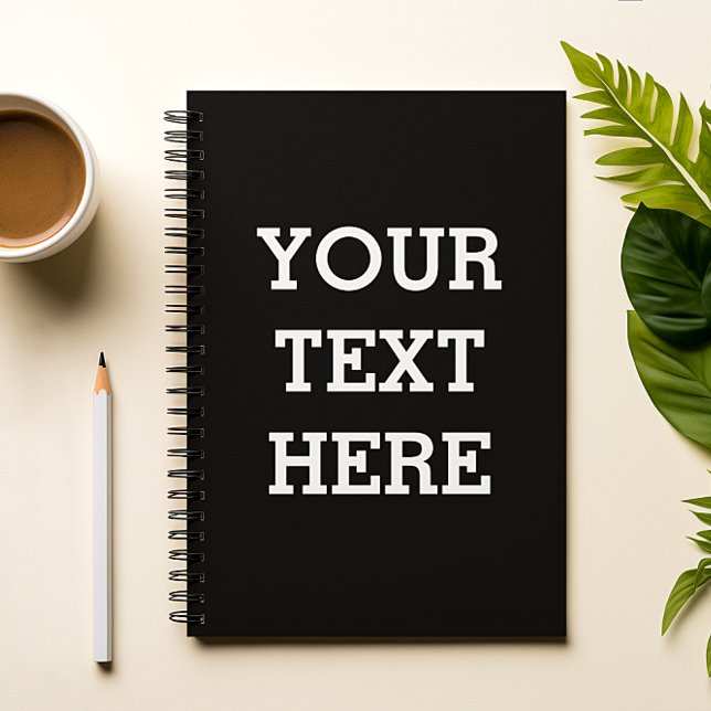 Add Your Own Custom Text Here Black and White Notebook (Creator Uploaded)