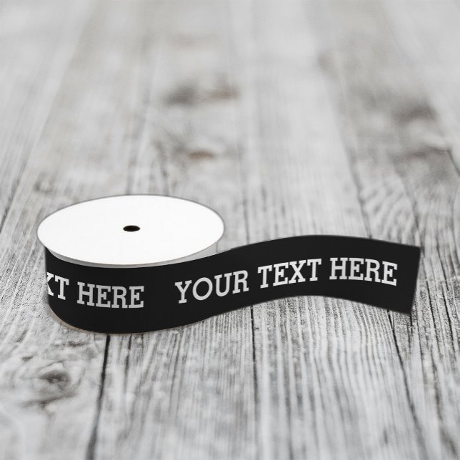 Add Your Own Custom Text Here Black and White Satin Ribbon (Creator Uploaded)