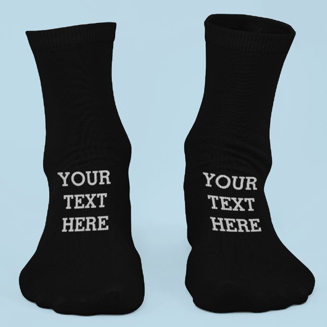 Add Your Own Custom Text Here Black and White Socks (Creator Uploaded)
