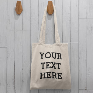 Add Your Own Custom Text Here Black and White Tote Bag