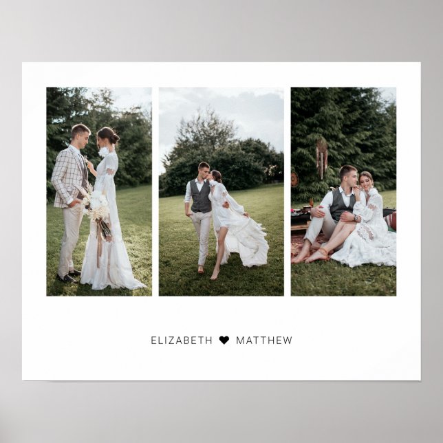 Add Your Own Customized 3 Photo Collage Poster (Front)