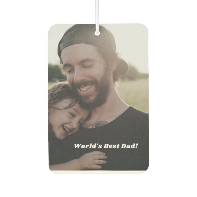 Add Your Own Dad And Child Photo Car Air Freshner Air Freshener (Front)