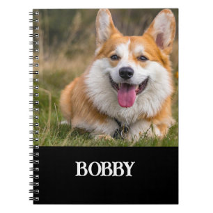 Add your own dog photo and name notebook