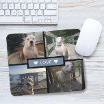 Add Your Own Dog Photo Collage Mouse Pad<br><div class="desc">Add your own pet photos. Design features 4 photos on a grid with solid rectangle in the middle with the word "love" and accent hearts on each side.</div>