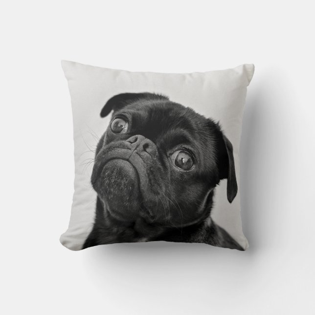 Add Your Own Dog Photo Travel | funny pug Throw Pillow (Front)