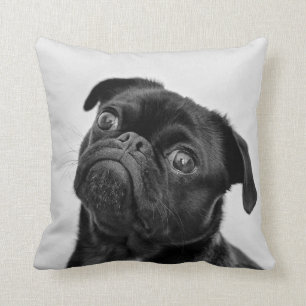 Add Your Own Dog Photo Travel   funny pug Throw Pillow