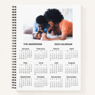 Add Your Own Family Photo 2024 Calendar Notebook