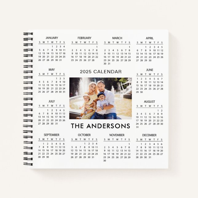 Add Your Own Family Photo 2025 Calendar | Notebook (Front)