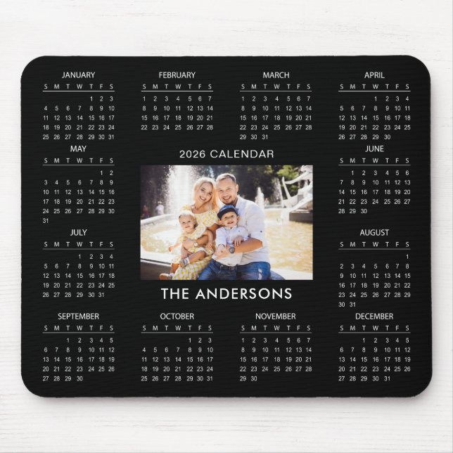 Add Your Own Family Photo 2026 Calendar |  Mouse Pad (Front)
