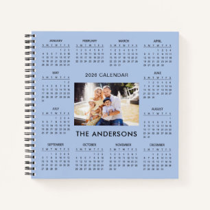 Add Your Own Family Photo 2026 Calendar Notebook