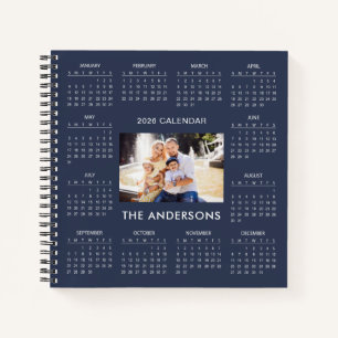 Add Your Own Family Photo 2026 Calendar Notebook