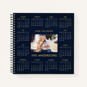 Add Your Own Family Photo 2026 Calendar Notebook