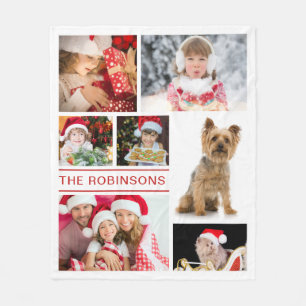 Add Your Own Family Photos DYI Collage Template Fleece Blanket