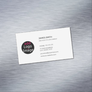 Add Your Own Image Custom Chic White Magnetic Business Card