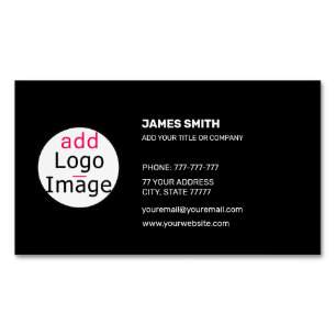 Add Your Own Image Customizable Extravagant Black  Magnetic Business Card