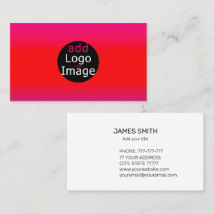 Add Your Own Image Customizable Magenta Business Card