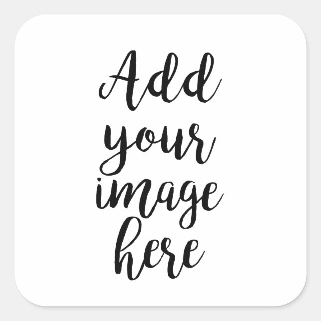 Add your own Image customizable square sticker (Front)