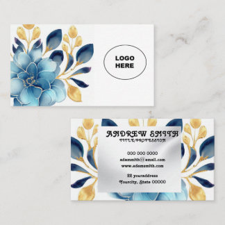 Add your own image ornamental floral Business Card