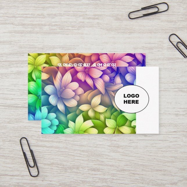 Add your own image ornamental floral Business Card (Front/Back In Situ)