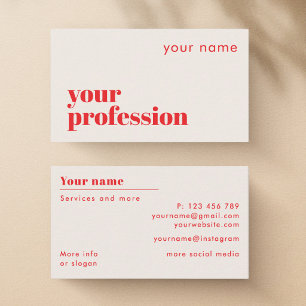 Add your own job name self-employed Business Card