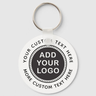 Add your own logo and text business template keychain