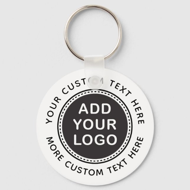 Add your own logo and text business template keychain (Front)