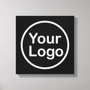 Add Your Own Logo Black Background Canvas Print