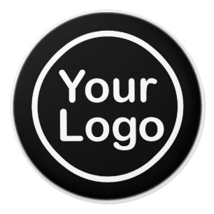 Add Your Own Logo   Black Background Ceramic Knob