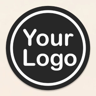 Add Your Own Logo Black Background Classic Round Sticker