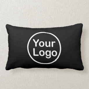 Add Your Own Logo Black Background Lumbar Pillow