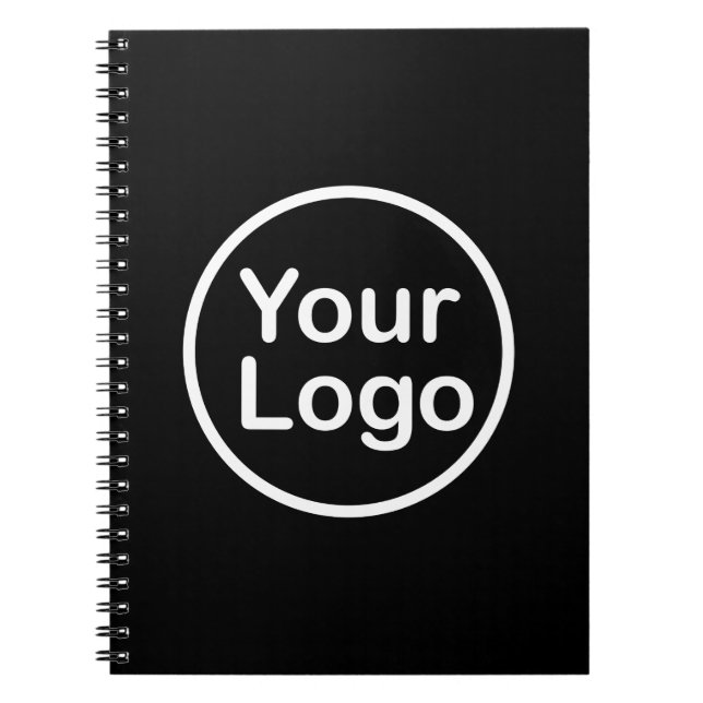 Add Your Own Logo | Black Background Notebook (Front)