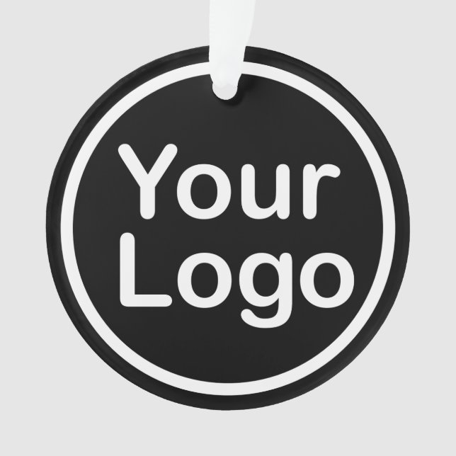 Add Your Own Logo | Black Background Ornament (Front)