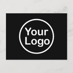 Add Your Own Logo   Black Background Postcard
