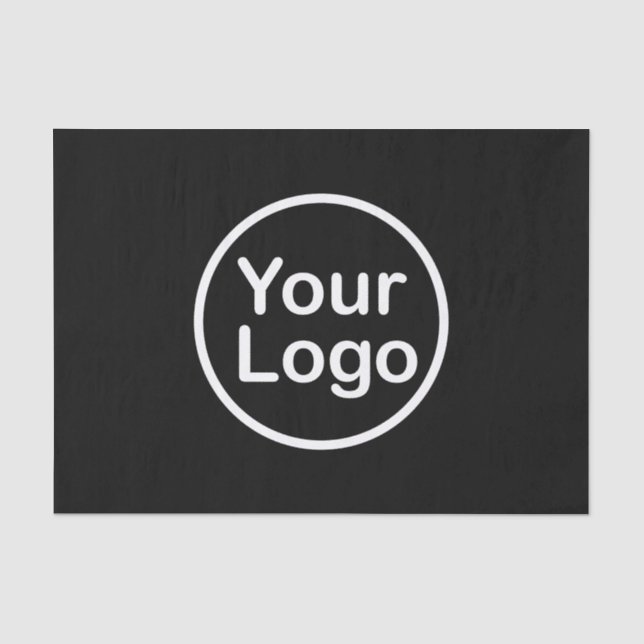 Add Your Own Logo | Black Background Tissue Paper (Front)