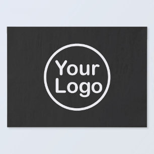 Add Your Own Logo   Black Background Tissue Paper