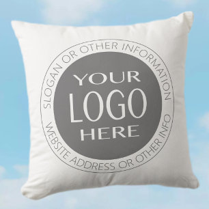 Add Your Own Logo & Circular Text Throw Pillow
