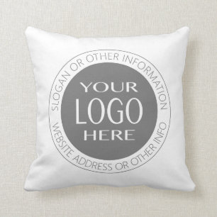 Add Your Own Logo & Circular Text Throw Pillow