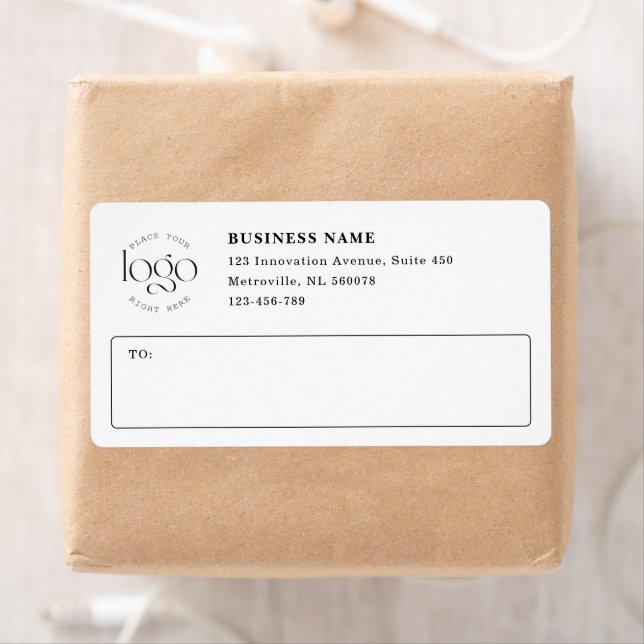Add Your Own Logo Custom Business White Shipping (En situation)