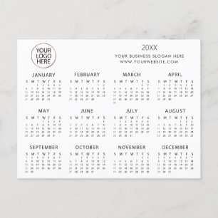 add your own logo custom text 2024 Calendar   Postcard
