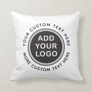 Add your own logo custom text promotional template throw pillow