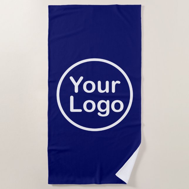 Add Your Own Logo | Navy Blue 2 Beach Towel (Front)