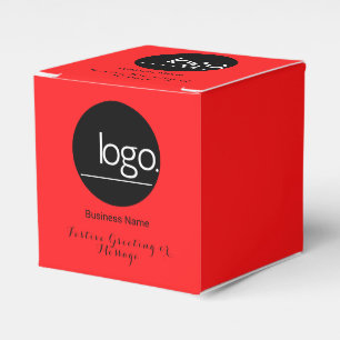 ADD YOUR OWN LOGO RED BUSINESS COMPANY SEASONAL   FAVOR BOX